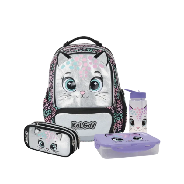 שחור/כסוף Schoolbag Cat XFIX - סט כיתה א