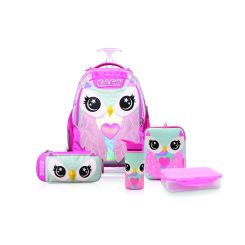 סט המארז המושלם ורוד/מנטה Schoolbag Owl
