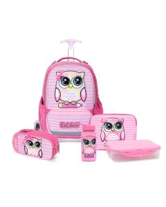 סט המארז המושלם X-FIX ורוד Schoolbag Owl