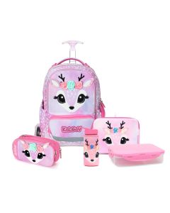 סט המארז המושלם X-FIX ורוד Schoolbag Deer