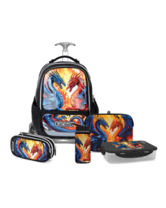 שחור T.Schoolbag Dragons סט המארז המושלם