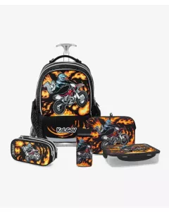 שחור T.Schoolbag Motorcycle סט המארז המושלם