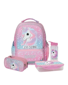 ורוד Schoolbag Unicorn Horn XFIX - סט כיתה א