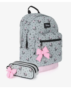 אפור/ורוד Disney Grey Minnie תיק+קלמר